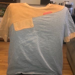 Hudson gray and tan suede short sleeve tshirt XL